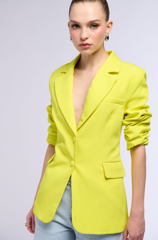 Front View Everyday Blazer In Yellow