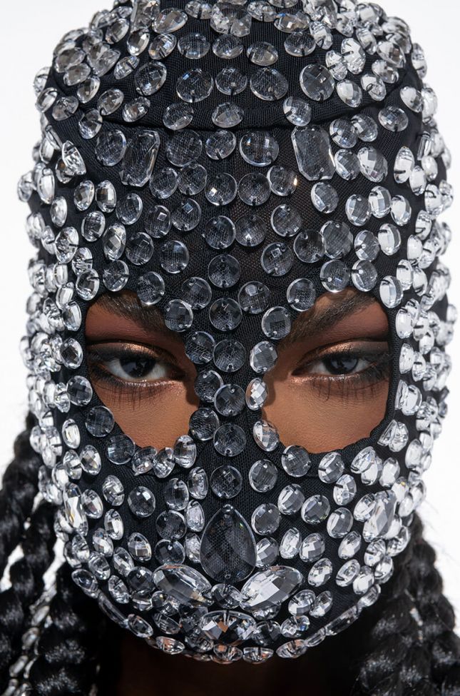 Front View Express Yourself Crystal Fashion Mask