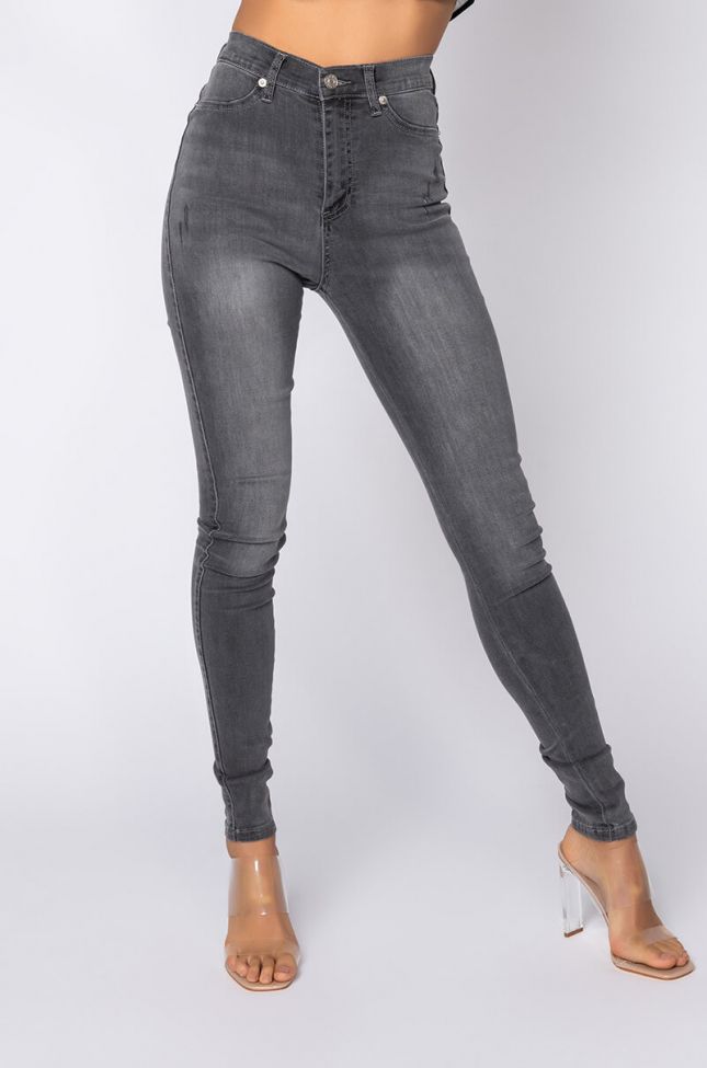 Front View Flex Fit Extreme Stretch High Waisted Skinny Jeans