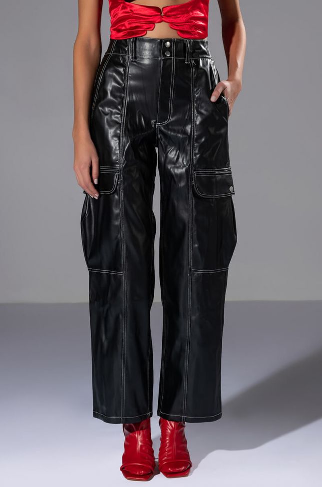 FASHIONABLY LATE FAUX LEATHER RELAXED FIT PANT