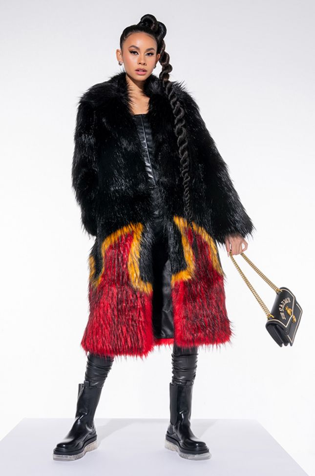 FEEL THE FLAME FAUX FUR JACKET