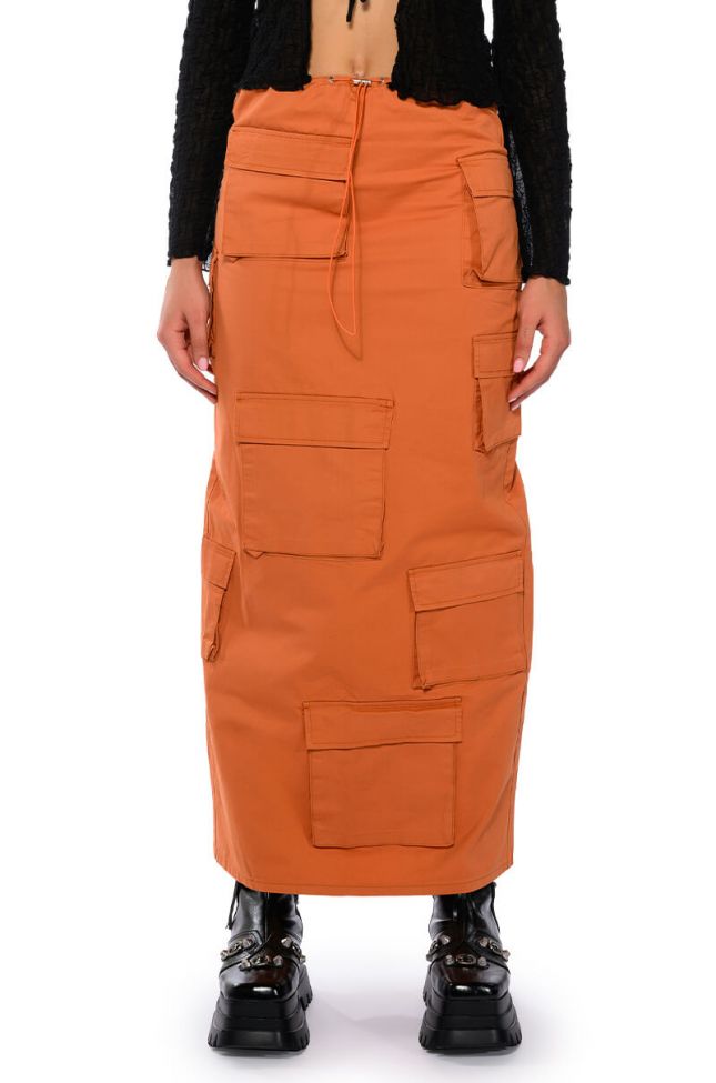 Front View Field Of Dreams Cargo Maxi Skirt