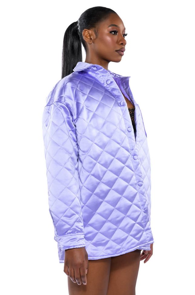 FIELD OF DREAMS SATIN QUILTED SHACKET