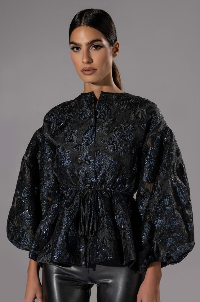 FIELD OF ROSES BROCADE BLOUSE