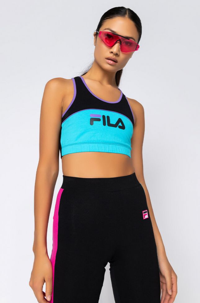 Front View Fila Poesia Bra Top in Blue