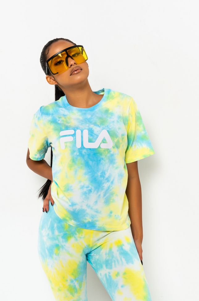 Front View Fila Womens Hannah Tee in Bbtn Lmlt