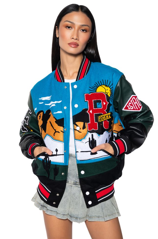 Front View First Row Happy Trails Oversized Bomber