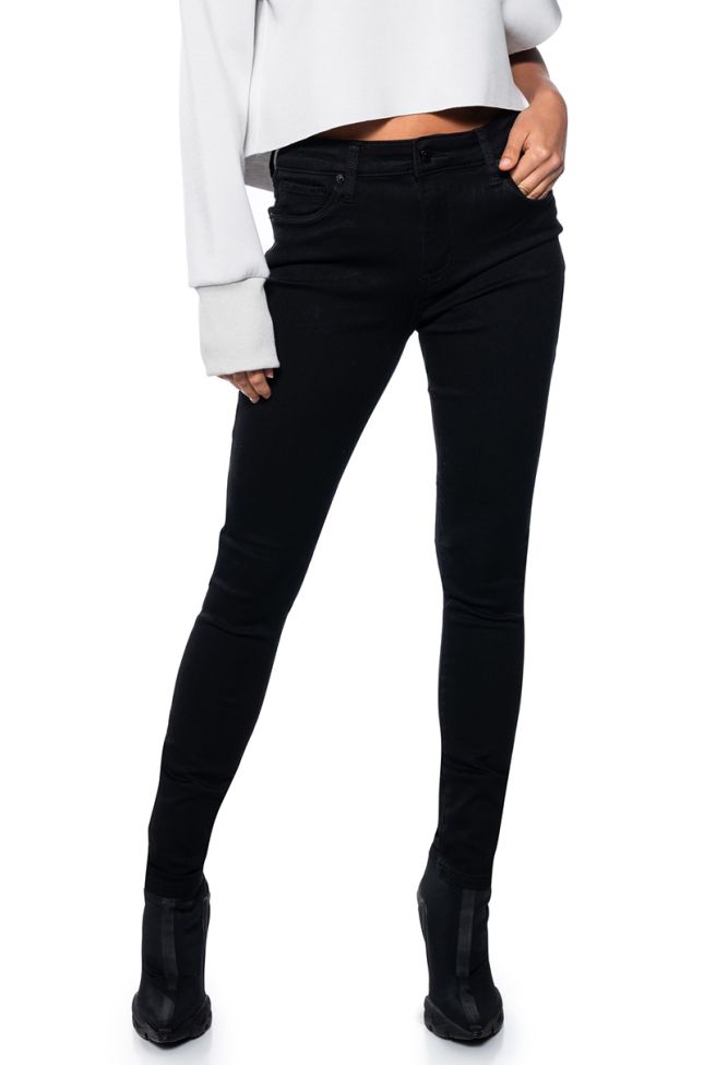 Front View Flex Fit Extreme Stretch High Waisted Skinny Jeans