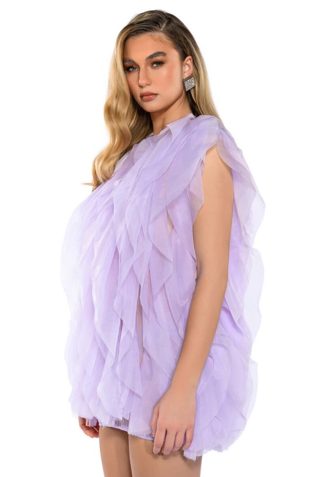 Back View Float Like A Butterfly Mini Fashion Dress In Purple
