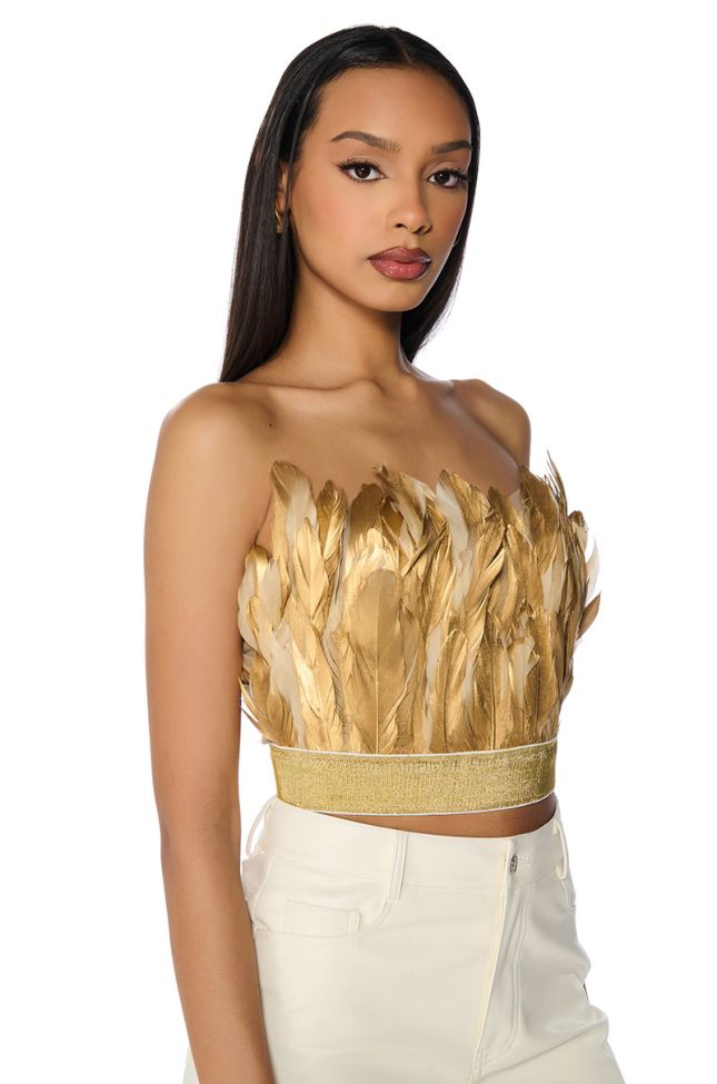 Side View Fly Away Feather Tube Top