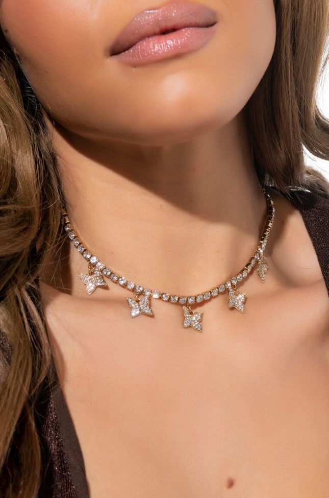 FLY LIL TING RHINESTONE NECKLACE