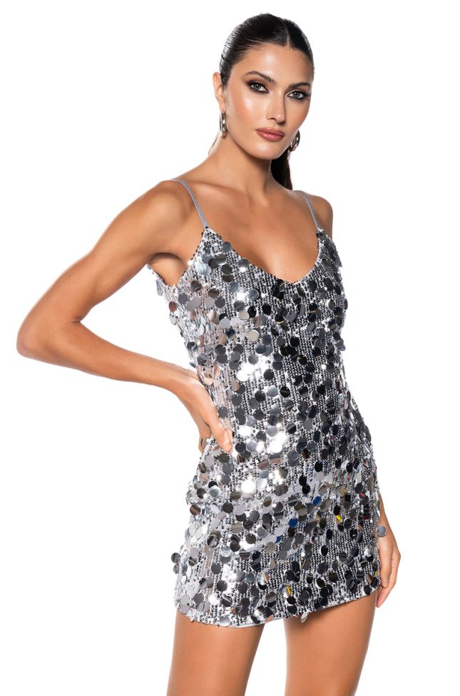 Front View Forever At The Top Sequin Mini Dress