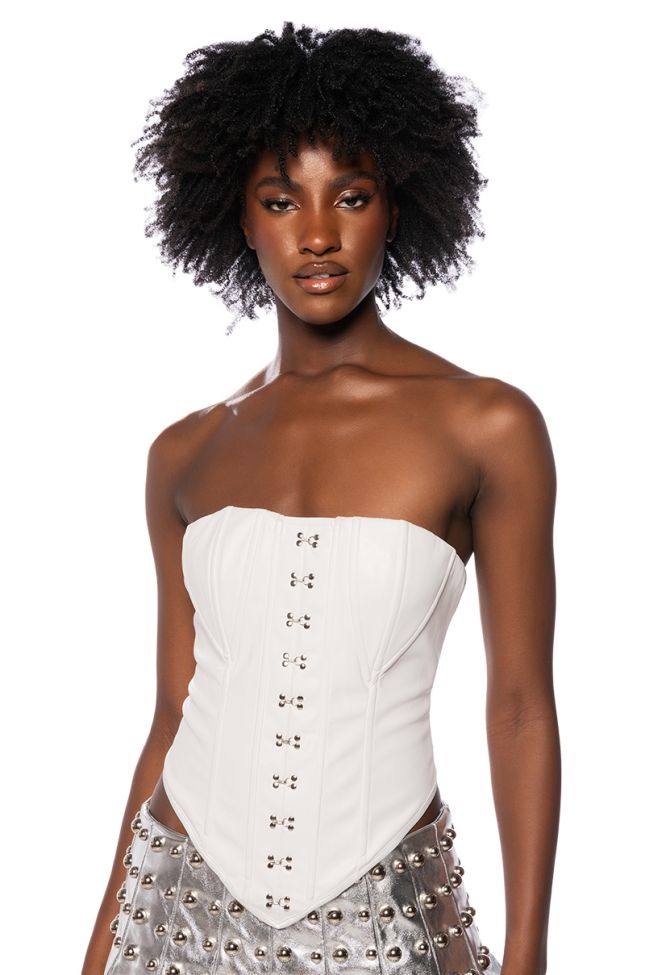 Side View Free Spirit Structured Corset Top In White