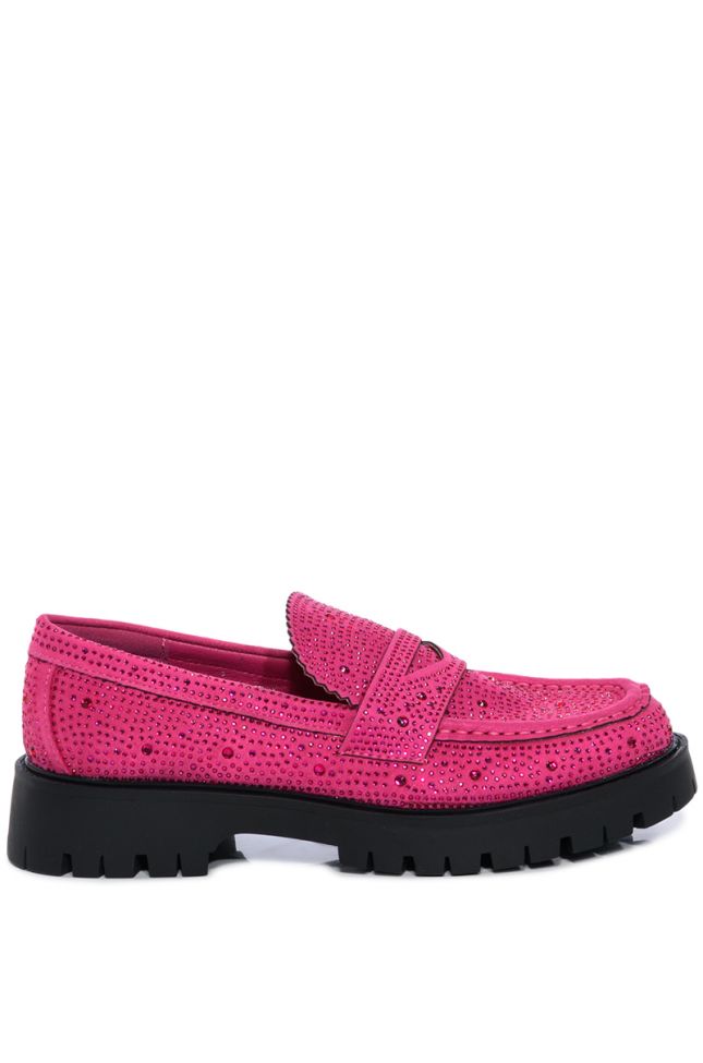 Side View Gently Embellished Loafer In Pink