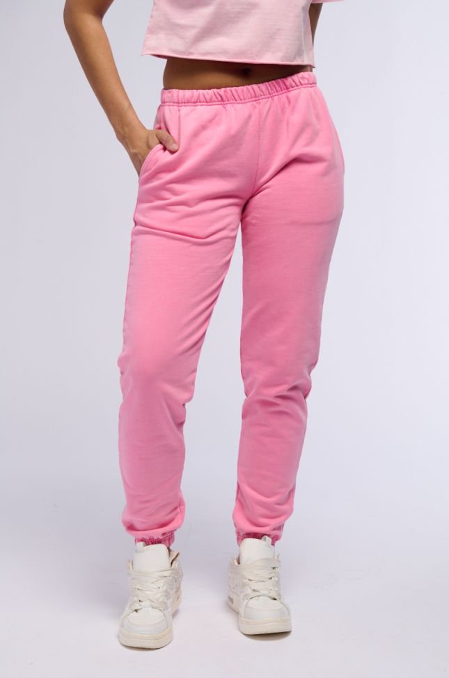 Front View Girls Need Love Too Low Rise Jogger In Pink
