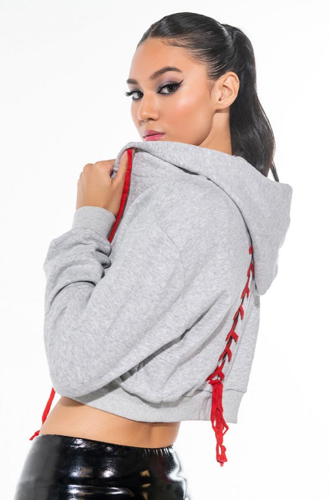 Side View Give Me Body Lace Up Back Hoodie