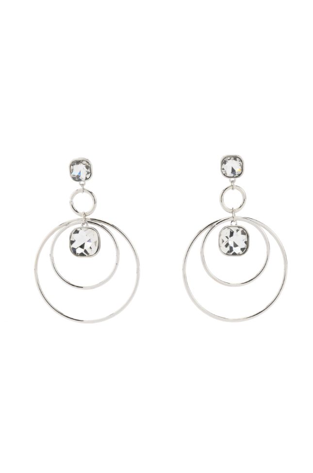 Side View Going In Circles Embellished Dangle Earrings