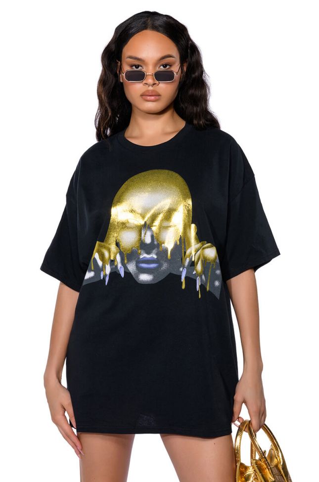 Front View Gold Foil Graphic Tee