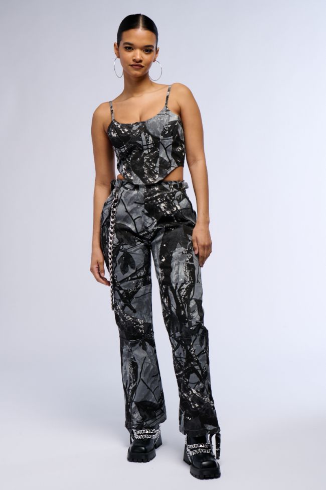Extra View Grounded Energy Printed Woven Wide Leg Cargo Pant