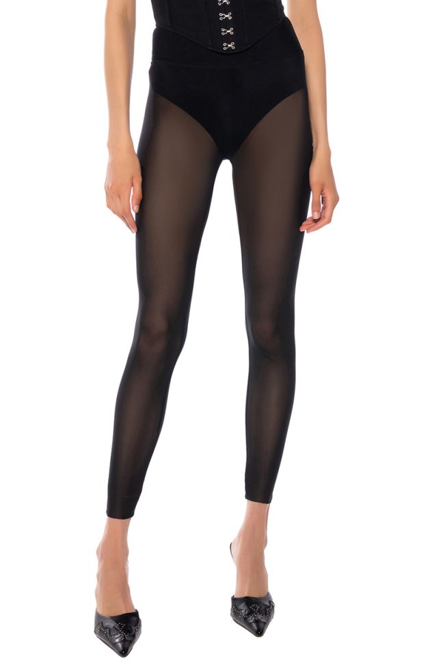Front View Hands On Me Mesh Legging