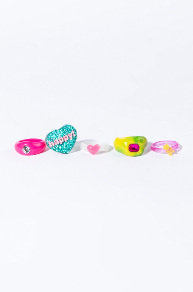 Front View Happy! Candyland Ring Set