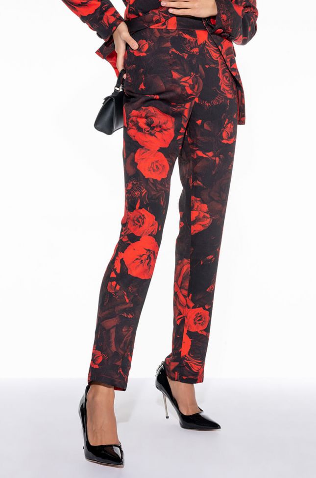 Front View Hard To Handle Floral Trousers