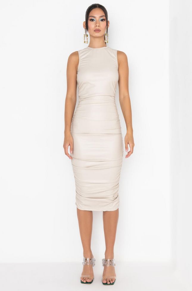 Side View Heading Out Midi Mock Neck Dress