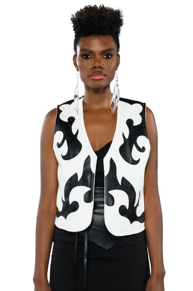 Full View Heart In The Highlands Western Faux Leather Vest