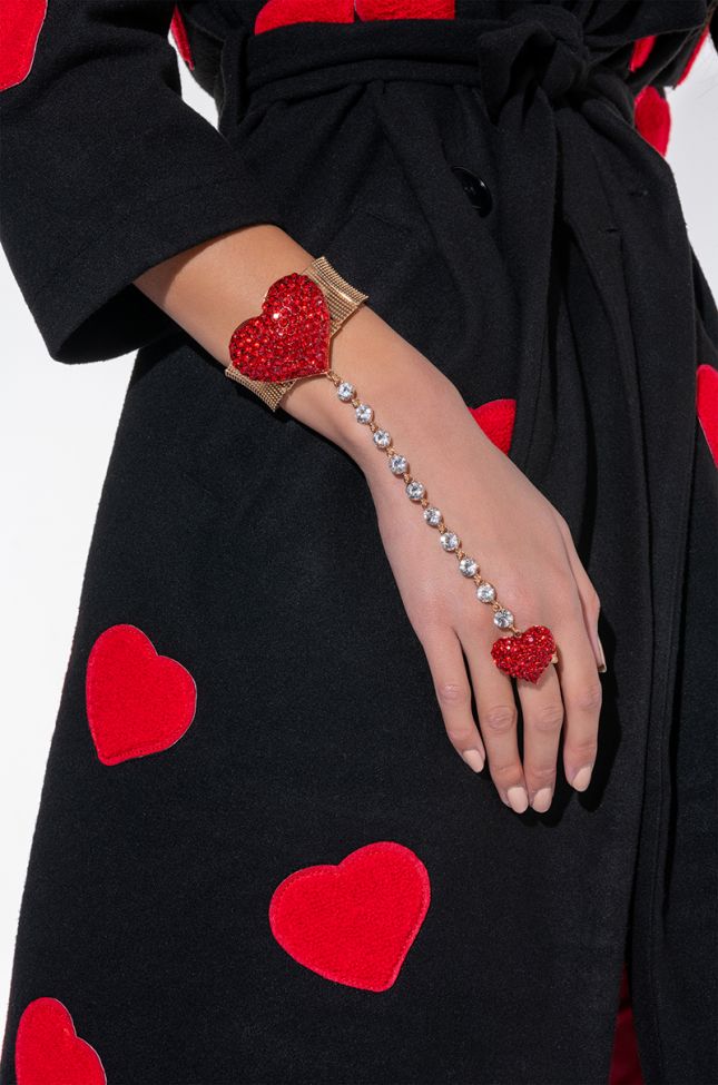 Front View Heart On My Sleeve Cuff Set