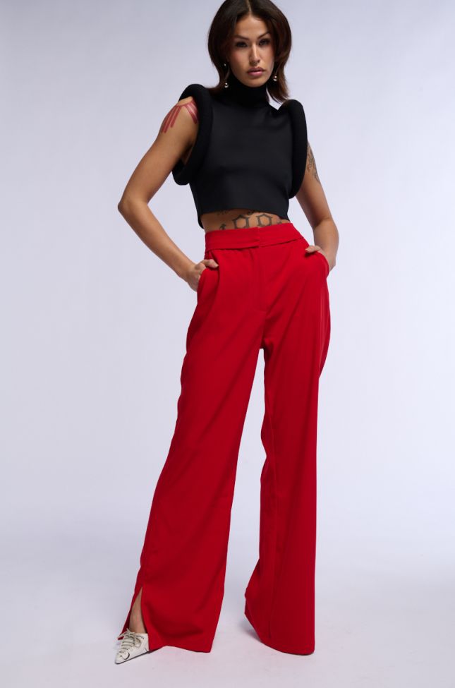 Full View Heated Flare Leg High Rise Woven Trousers