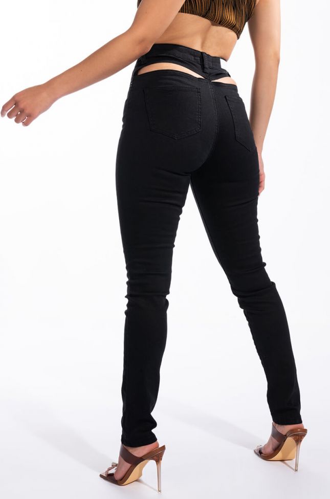 Front View Heide Back Cut Out Skinny Jeans
