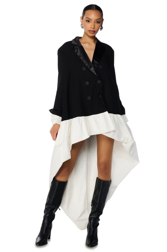 Front View Here For It High Low Oversized Blazer Dress