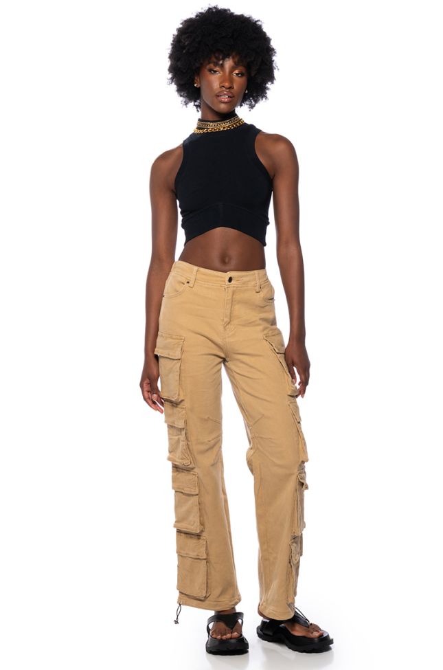 Back View Here To Stay Side Pocket Cargo Pants