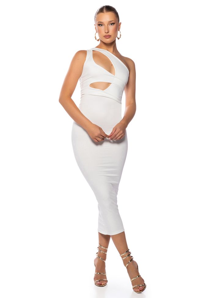 Front View Here We Go Again Double Layer Maxi Dress In White