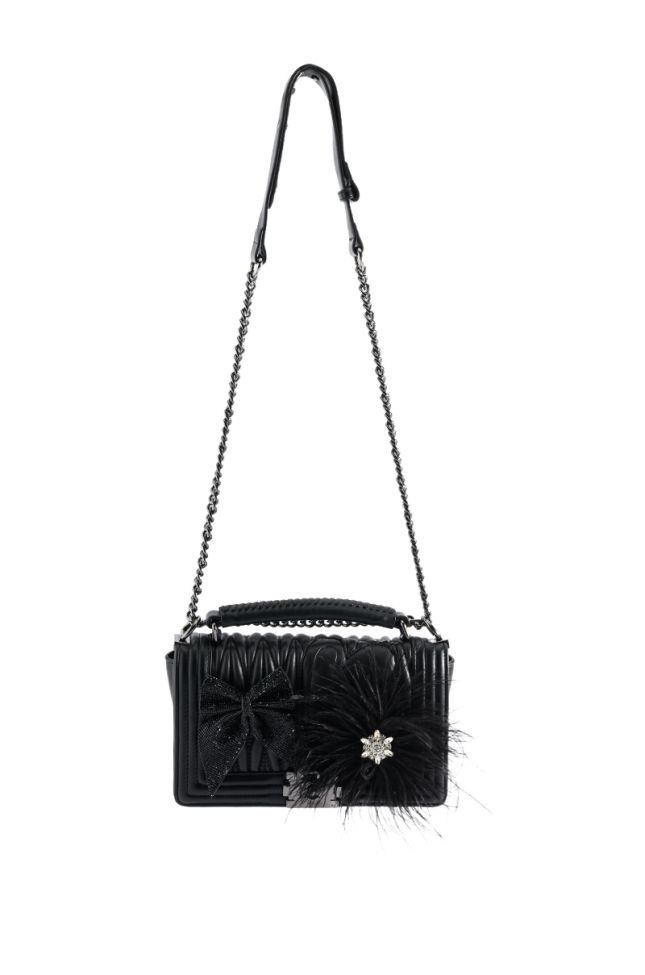 Side View Holiday Things Embellished Faux Leather Purse