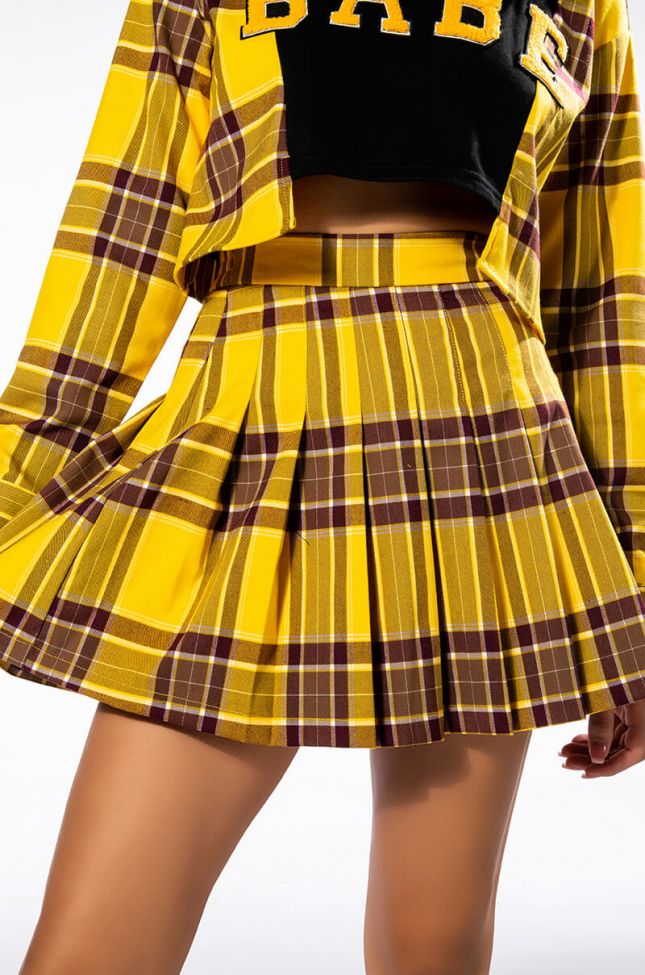 Side View Homecoming Babe Pleated Mini Skirt
