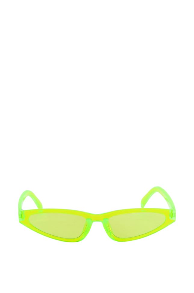 Side View Hot Damn Sunglasses In Lime