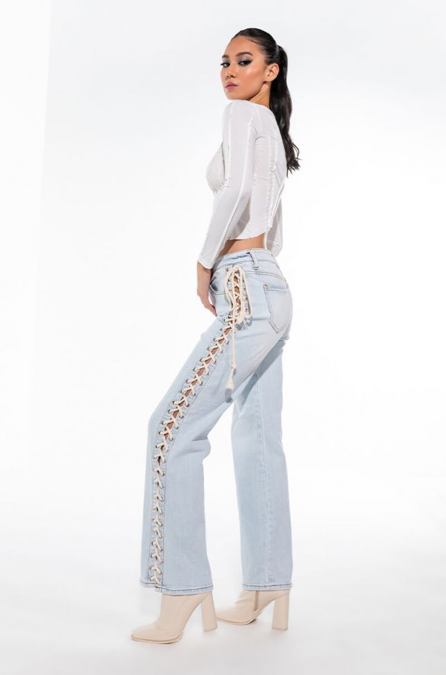 Extra View Hot-girl Shit Lace Up Relaxed Jeans