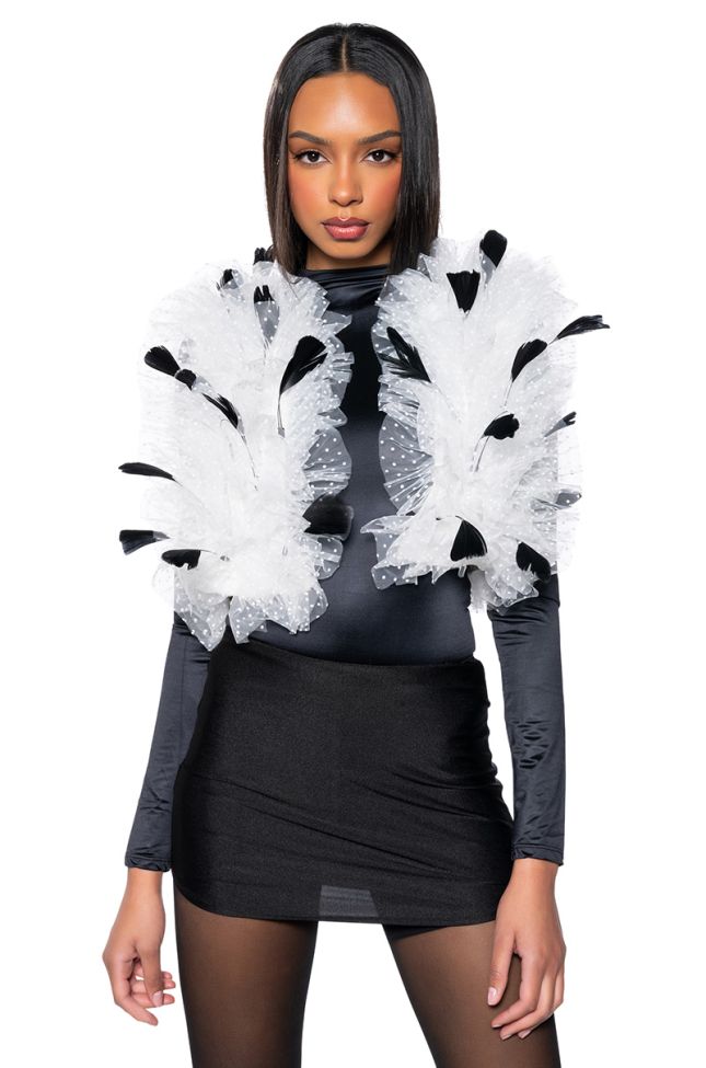 Front View In My Era Tulle Feather Vest