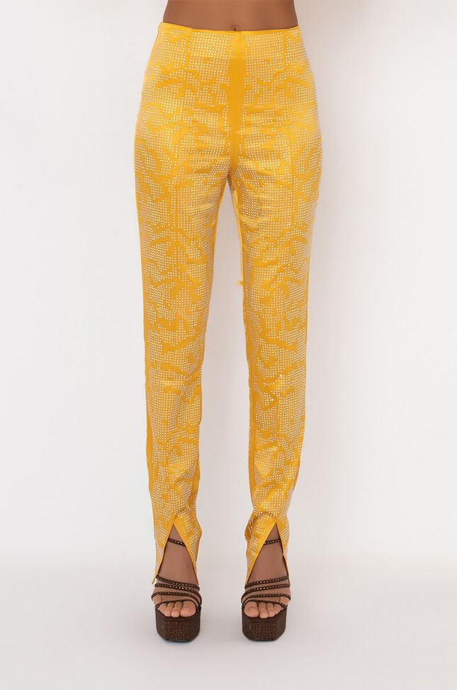 Front View In The Aura Of Love Embellished Satin Pants