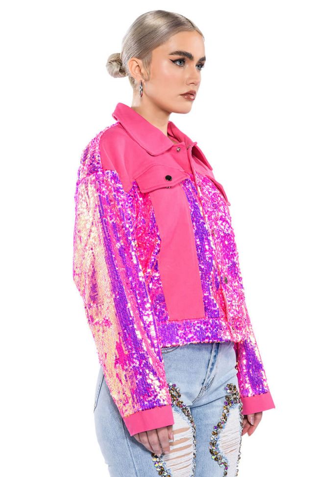 IN THE MOOD FOR LOVE SEQUIN DENIM JACKET