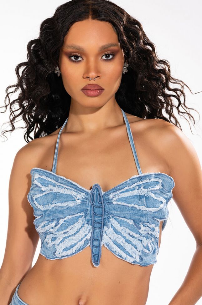 Front View Infinity Butterfly Bandeau Top
