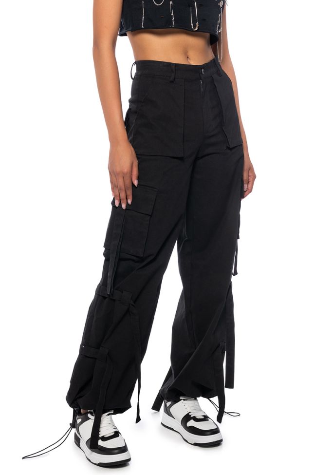 Front View It Is Back Cargo Pants In Black