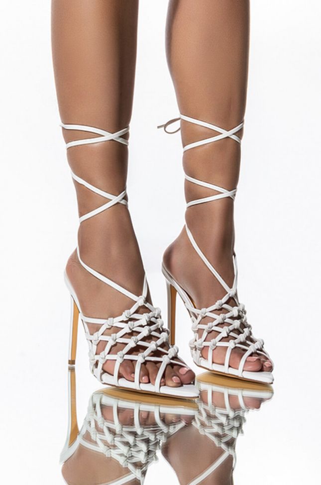 IT'S ABOUT DAMN TIME STILETTO SANDAL IN WHITE