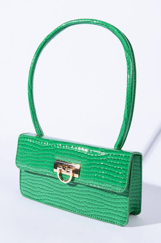 Back View Its The Green Croc Purse For Me