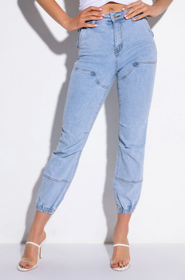 Front View Its Your Time Relaxed Fit Denim Jogger
