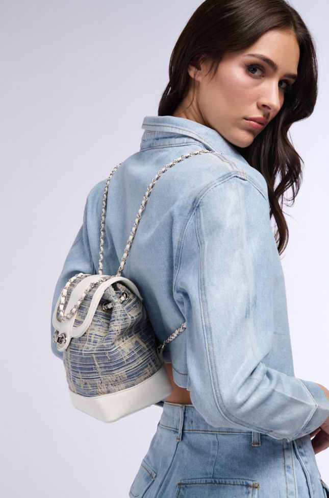 Front View Ivy Denim Backpack