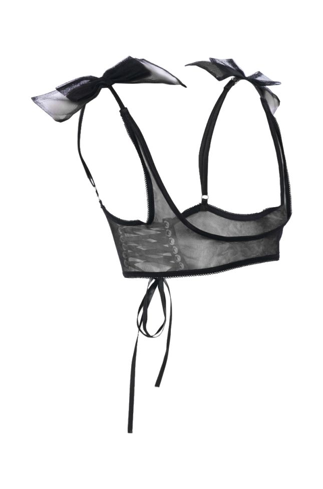 Front View Just For You Mesh Harness In Black