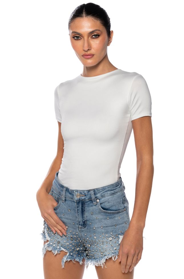 Front View Kaya Double Layer T Shirt In White