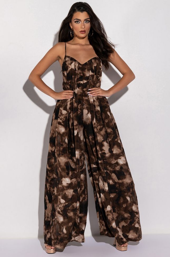 Front View Keep It Moving Oversized Jumpsuit